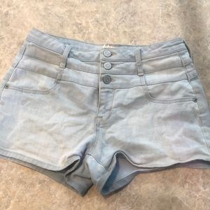 Light washed jean shorts